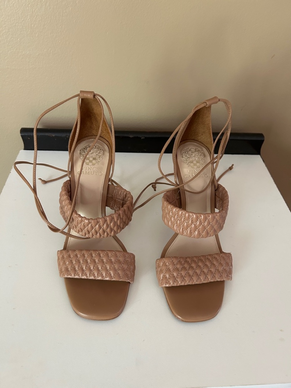 Vince Camuto Braided Strappy Heel Sandals in Tan